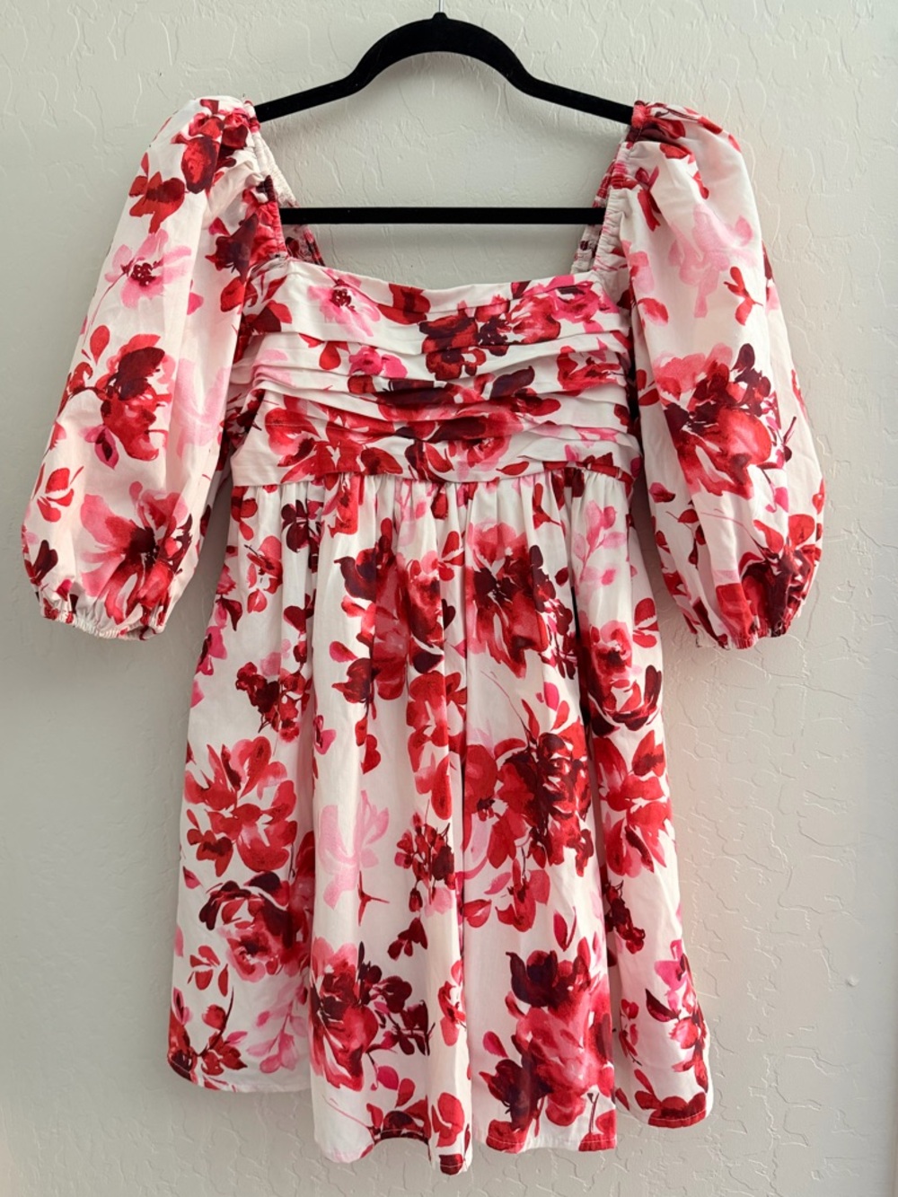 Abercrombie & Fitch White Dress with Red and Pink Floral Print
